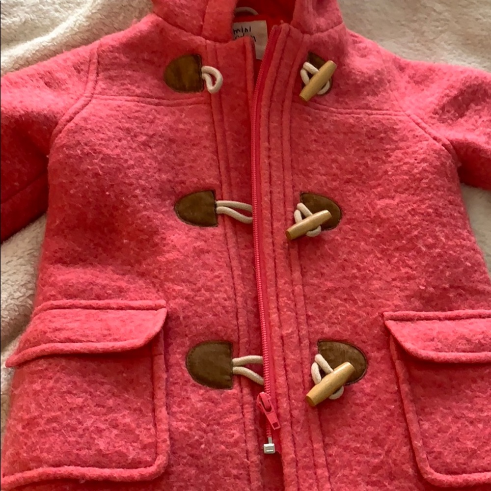 Coral coat with hood - Picture 4 of 4